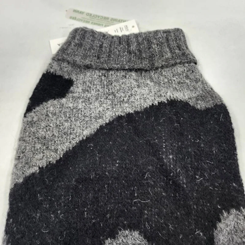Aqua Pet Polyester-Blend Camouflage Pattern Dog Sweater Small Grey